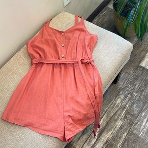 Women’s 8/10 Shorts jumpsuit, color is burnet orange. Worn once.